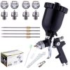 Set Pistol de Pulverizare cu 4 Duze HVLP 1.4, 1.7, 2.0, 2.5 mm TC Technic Negru H-827PK