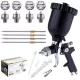 Set Pistol de Pulverizare cu 4 Duze HVLP 1.4, 1.7, 2.0, 2.5 mm TC Technic Negru H-827PK