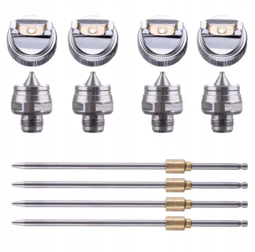 Set Pistol de Pulverizare cu 4 Duze HVLP 1.4, 1.7, 2.0, 2.5 mm TC Technic Negru H-827PK