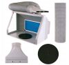 Cabină de Pictură Portabilă cu Iluminare LED și Ventilator Reglabil HS-E550BLK, Platformă Rotativă 19 cm, Alimentare 12V, 2340 Lumeni