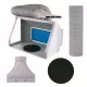 Cabină de Pictură Portabilă cu Iluminare LED și Ventilator Reglabil HS-E550BLK, Platformă Rotativă 19 cm, Alimentare 12V, 2340 Lumeni