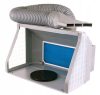 Cabină de Pictură Portabilă cu Iluminare LED și Ventilator Reglabil HS-E550BLK, Platformă Rotativă 19 cm, Alimentare 12V, 2340 Lumeni
