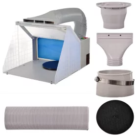   Cabină de Pictură Portabilă cu Iluminare LED și Ventilator de Evacuare HS-E420DCLK