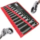 Set de Chei Combinate cu Rachetă și Articulație, 12 Piese, 8-19 mm, TC Technic E1613, Oțel CrV