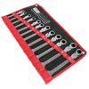 Set de Chei Combinate cu Rachetă și Articulație, 12 Piese, 8-19 mm, TC Technic E1613, Oțel CrV