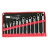Set de Chei Combinate cu Rachetă și Articulație, 12 Piese, 8-19 mm, TC Technic E1613, Oțel CrV