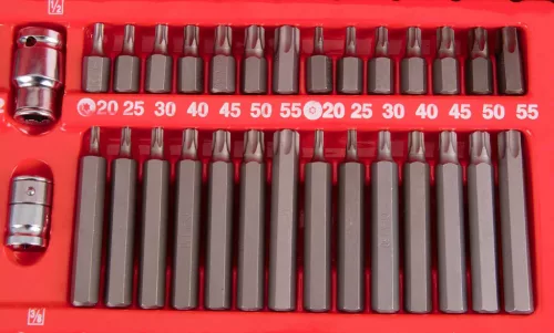 Set de 54 de Biți TORX din Oțel Crom-Vanadiu, în Valiză din Plastic - TC Technic LT-A1121-3