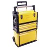 Carucior Funcțional pentru Unelte, Segmentabil în 3 Compartimente, din Metal și Plastic, cu Mânere Pliabile și Roți de Transport