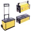 Carucior Funcțional pentru Unelte, Segmentabil în 3 Compartimente, din Metal și Plastic, cu Mânere Pliabile și Roți de Transport