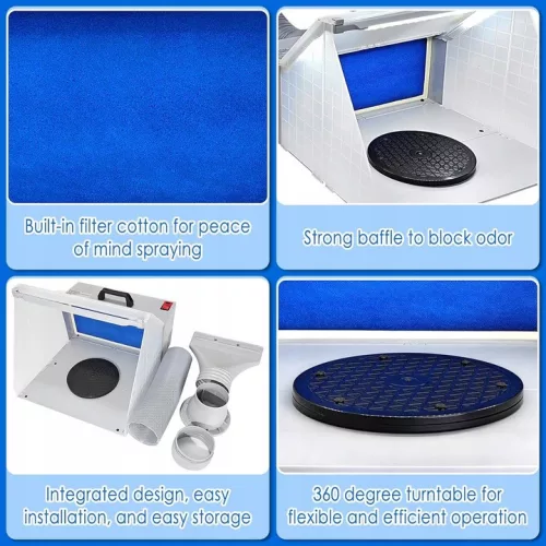 Cabină Portabilă pentru Pictură cu Extractor și Iluminare LED pentru Aerograf TC Technic BD-512A