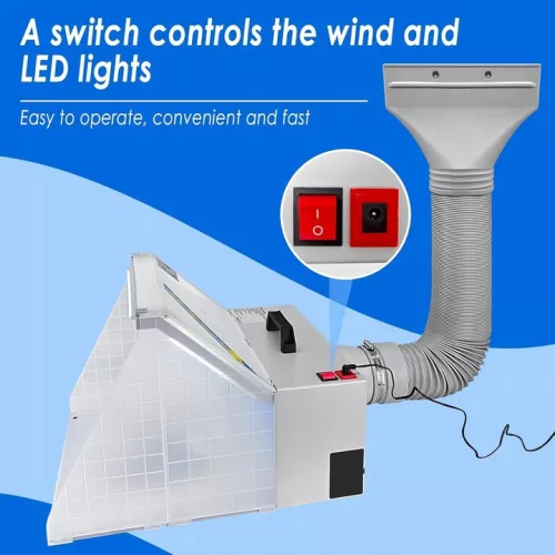 Cabină Portabilă pentru Pictură cu Extractor și Iluminare LED pentru Aerograf TC Technic BD-512A