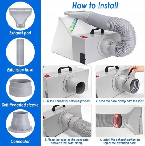Cabină Portabilă pentru Pictură cu Extractor și Iluminare LED pentru Aerograf TC Technic BD-512A