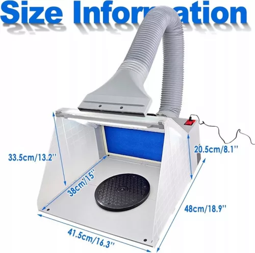 Cabină Portabilă pentru Pictură cu Extractor și Iluminare LED pentru Aerograf TC Technic BD-512A