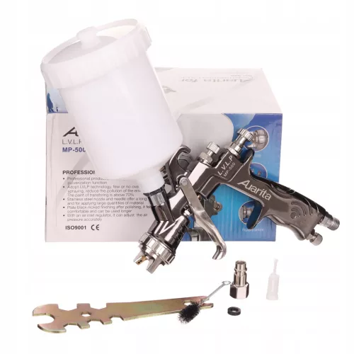 Pistol de vopsit AUARITA MP-500 cu duză de 1,2 mm, pulverizare cu volum redus și presiune joasă, din oțel inoxidabil, pentru lacuri și vopsele pe bază de apă