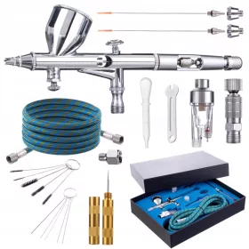   Set Aerograf cu Duze 0,2 mm, 0,3 mm, 0,5 mm și Furtun de 1,8 m