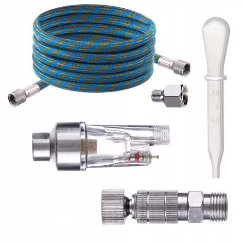 Set Aerograf cu Duze 0,2 mm, 0,3 mm, 0,5 mm și Furtun de 1,8 m