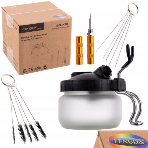 Set Profesional de Curățare Aerograf cu Rezervor, Perii, Fire și Ace