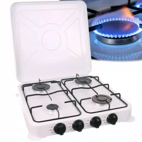   Plită pe gaz portabilă cu 4 arzătoare, 7,7 kW – aprindere piezo