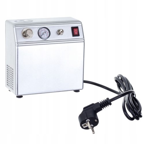 Set Aerograf cu Compresor Auto Stop-Start, Regulator și Manometru, Furtun Inclus, Duză HS-30 0,3mm