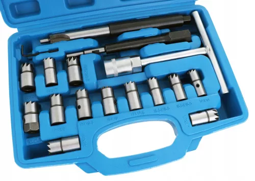 Set de Curățare și Tăiere pentru Scaunul Injectorului, 17 Piese, Model SK1470