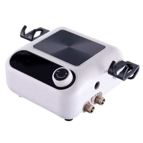 Set Aerograf Profesional TC Technic HS-A9K ALB cu Compresor, Două Pistoale de Vopsit și Furtunuri - Funcție de Oprire Automată și Reglare