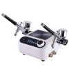 Set Aerograf Profesional TC Technic HS-A9K ALB cu Compresor, Două Pistoale de Vopsit și Furtunuri - Funcție de Oprire Automată și Reglare