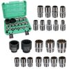 Set de capete pentru cheie tubulară în valiză de plastic, compatibil cu antrenori de 1/2", dimensiuni 8-36 mm, din oțel CrV, TC Technic