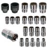 Set de capete pentru cheie tubulară în valiză de plastic, compatibil cu antrenori de 1/2", dimensiuni 8-36 mm, din oțel CrV, TC Technic