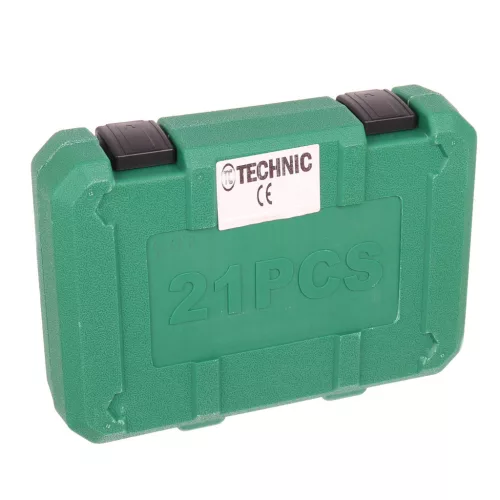 Set de capete pentru cheie tubulară în valiză de plastic, compatibil cu antrenori de 1/2", dimensiuni 8-36 mm, din oțel CrV, TC Technic