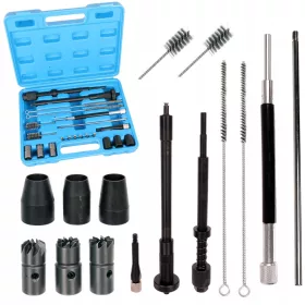   Set de Curățare și Frezare pentru Scaunele Injectoare, 22 Piese, TC Technic, în Valiză de Plastic