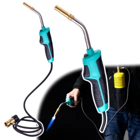   Arzător Profesional Mapp pentru Gaze Propan-Propylen cu Duza Turbo-Învârte și Furtun de Extensie, Aprindere Piezo TC Technic 110CGA