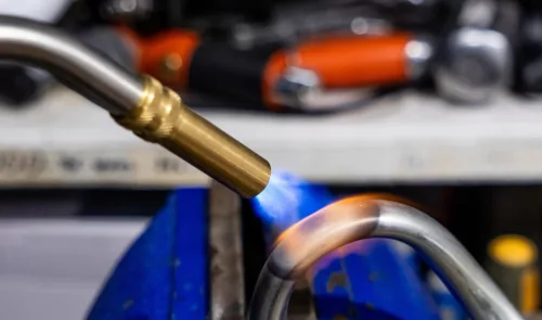 Arzător Profesional Mapp pentru Gaze Propan-Propylen cu Duza Turbo-Învârte și Furtun de Extensie, Aprindere Piezo TC Technic 110CGA