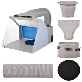   Cabină de Pictură Portabilă cu Iluminare și Ventilație Reglabilă HS-E420DCLBK