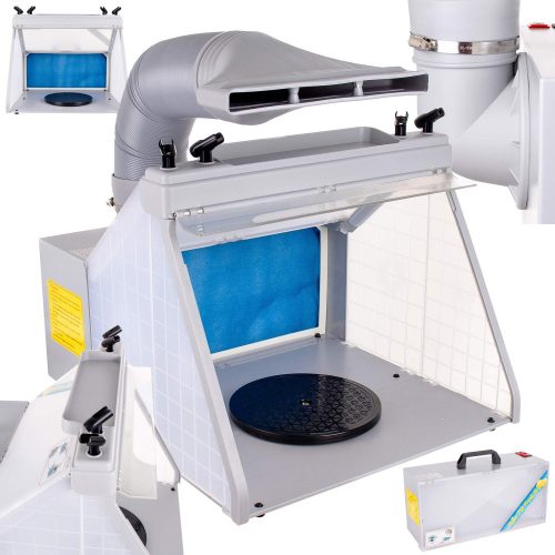 Cabină Portabilă de Pictură cu 4 Suporturi pentru Aerograf, Iluminare LED și Sistem de Ventilație