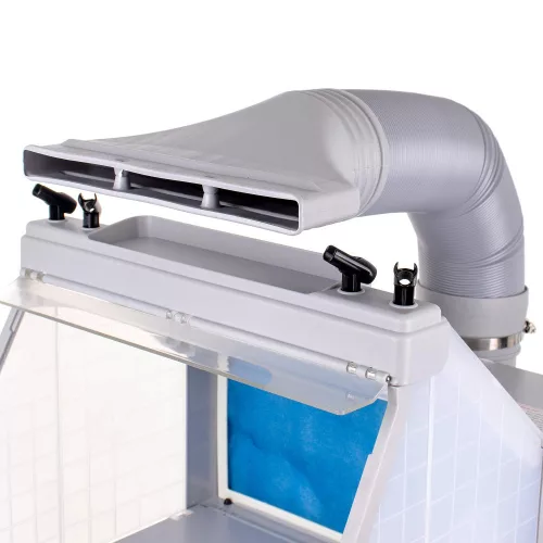 Cabină Portabilă de Pictură cu 4 Suporturi pentru Aerograf, Iluminare LED și Sistem de Ventilație
