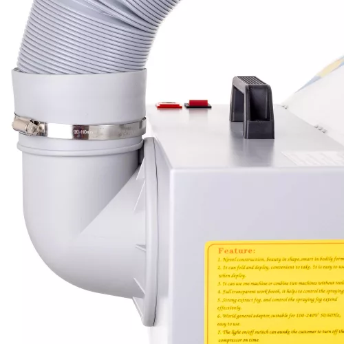 Cabină Portabilă de Pictură cu 4 Suporturi pentru Aerograf, Iluminare LED și Sistem de Ventilație