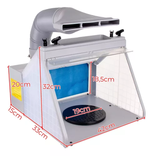 Cabină Portabilă de Pictură cu 4 Suporturi pentru Aerograf, Iluminare LED și Sistem de Ventilație