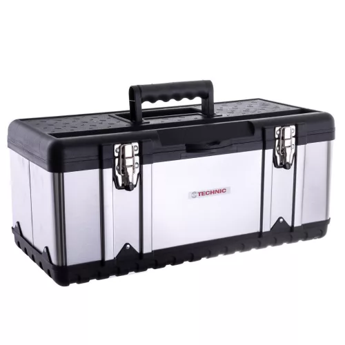 Cutie de scule premium din oțel inoxidabil - Mică, 39 cm, Oțel Inoxidabil + Plastic ABS, TC Technic JF-302