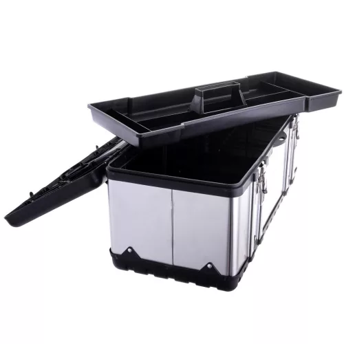 Cutie de scule premium din oțel inoxidabil - Mică, 39 cm, Oțel Inoxidabil + Plastic ABS, TC Technic JF-302