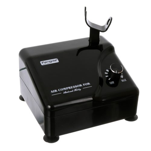 Mini Compresor Aerograf AS-207k cu Set Aerograf Fengda BD-130, 0,3 mm, cu Accesorii și Conexiune pentru Compresor
