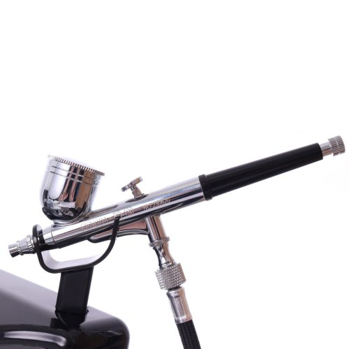 Mini Compresor Aerograf AS-207k cu Set Aerograf Fengda BD-130, 0,3 mm, cu Accesorii și Conexiune pentru Compresor