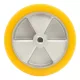Roată recondiționată pentru mașină de curățat podele Hako B30 CL B45 CL, diametru 200mm, înălțime cauciuc 20mm, lățime cauciuc 45mm, diametru orificiu central 18mm, diametru orificiu cu pană 22mm