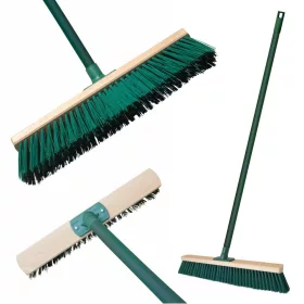  12 x Mătură de 40 cm cu Bază din Lemn și Mâner Lung YORK - GRĂDINA DIN VIS
