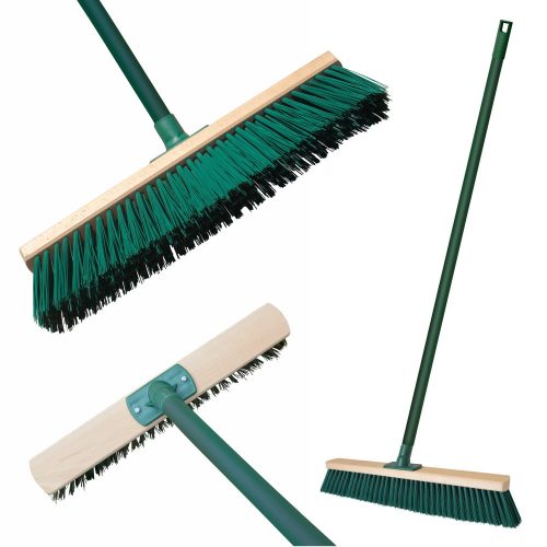 12 x Mătură de 40 cm cu Bază din Lemn și Mâner Lung YORK - GRĂDINA DIN VIS