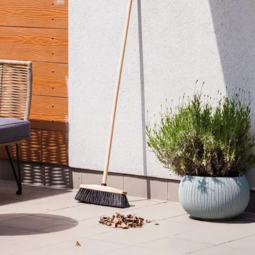 Mătură cu Bază din Lemn și Peri Naturali 40cm - YORK - CURĂȚENIE CASNICĂ