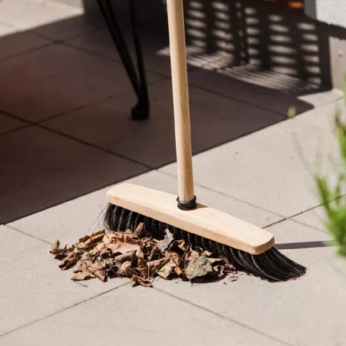Mătură cu Bază din Lemn și Peri Naturali 40cm - YORK - CURĂȚENIE CASNICĂ