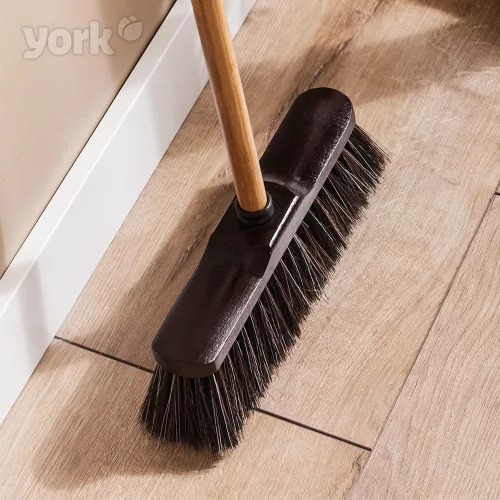 Perie de Măturat cu Bază din Lemn, Peri Naturali 28cm - LUX - YORK - CLEAN HOUSE
