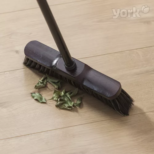 Mătură cu Bază din Lemn, Peri Naturali și Mâner de 120cm - LUX YORK CLEAN HOUSE