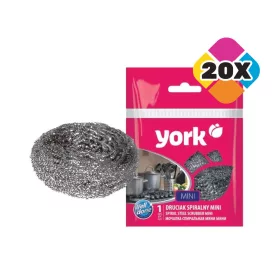   20 x Burete de oțel inoxidabil MINI 1 buc - YORK pentru Curățarea Eficientă a Vaselor