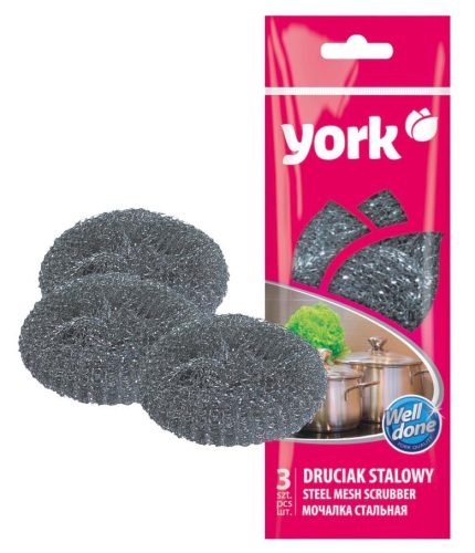 Set de 3 Bureți de Sârmă din Oțel Inoxidabil pentru Curățare Intensivă - YORK